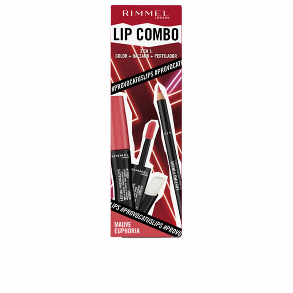 Make-up sæt Rimmel London Lip Combo 3 Parts Mauve Euphoria