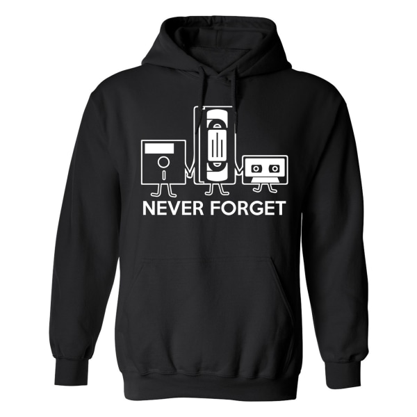 Never Forget Cassette Tape - Hættetrøje / Sweater - MÆND Svart - 4XL