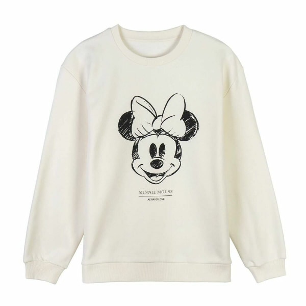 Sweatshirt uden hætte Dame Minnie Mouse Beige XS