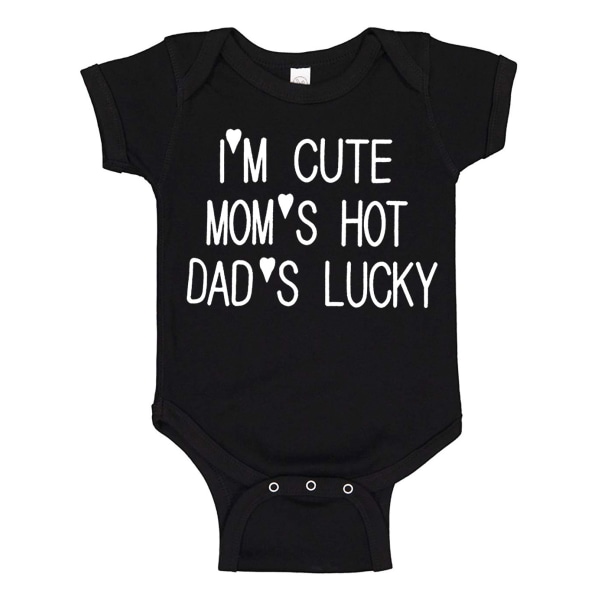 Im Cute Moms Hot Dads Lucky - Vauvan bodi musta Svart - 18 månader