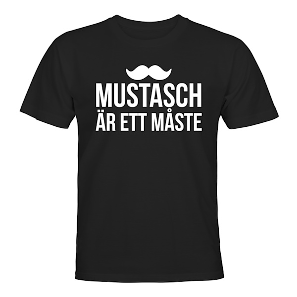 Overskæg er et must - T-SHIRT - UNISEX Svart - M