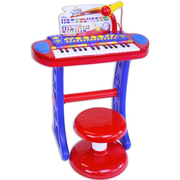BONTEMPI ELECTRONIC KEYBOARD WITH MICROPHONE AND STOOL