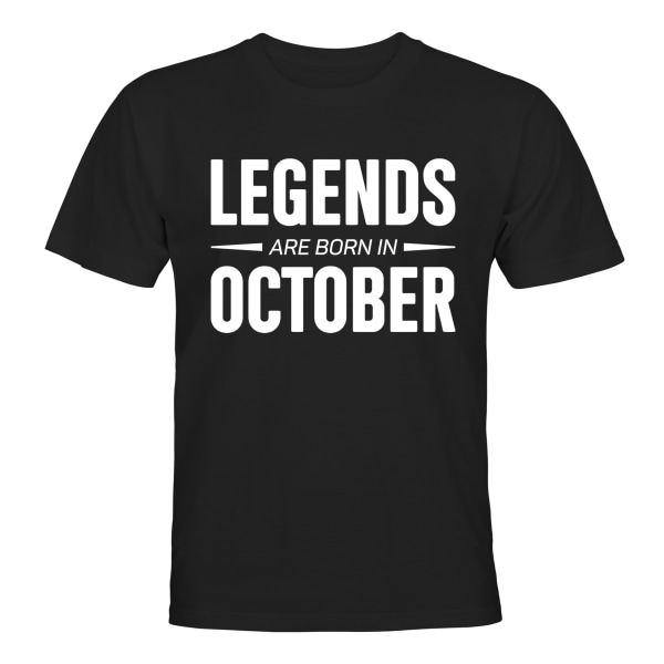 Legends Are Born In October - T-SHIRT - HERR Svart - 2XL