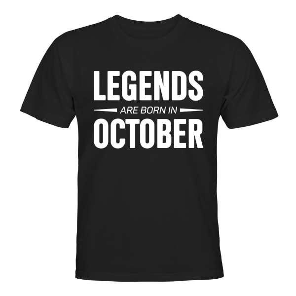 Legends Are Born In October - T-SHIRT - MÆND Svart - S