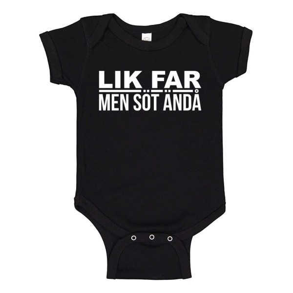 Lik Far Men Söt Andå - Baby Body svart Svart - 12 månader