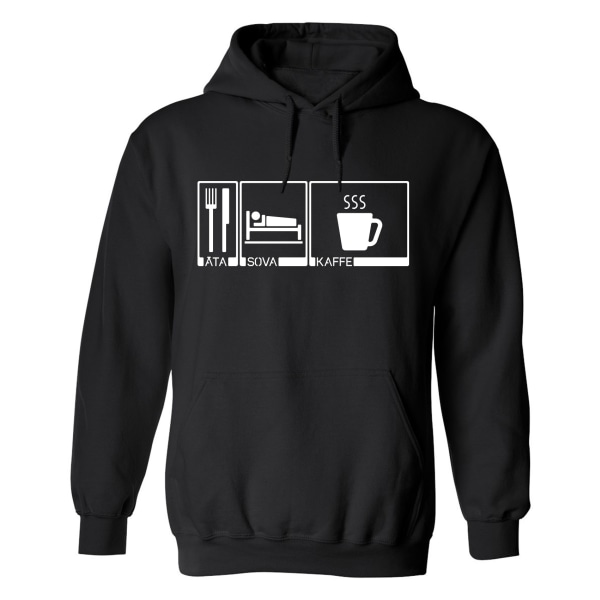 Eat Sleep Coffee - Hættetrøje / Sweater - KVINDER Svart - 3XL
