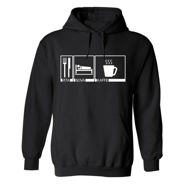 Eat Sleep Coffee - Hættetrøje / Sweater - UNISEX Svart - 4XL