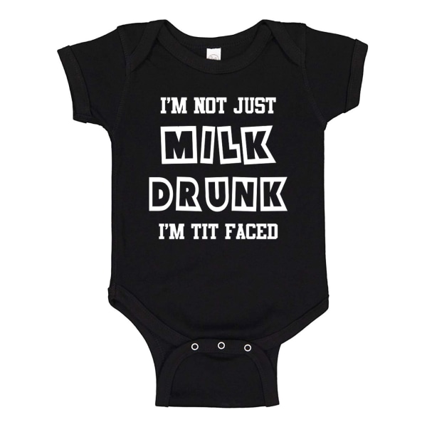 Milk Drunk Tit Faced - Baby Body sort Svart - 12 månader
