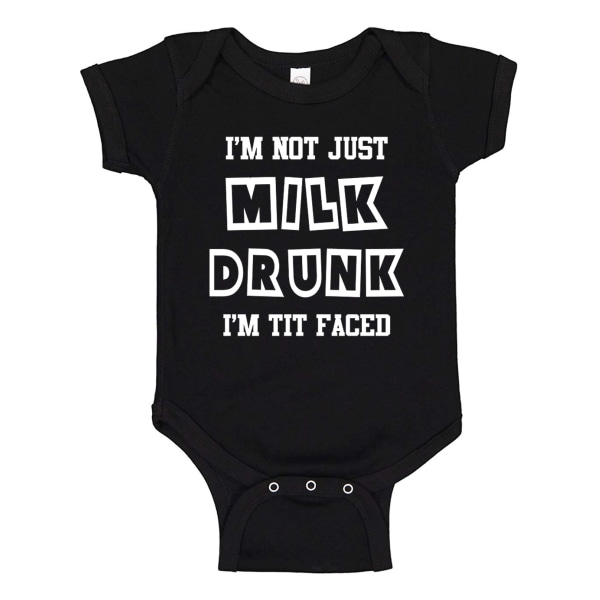 Milk Drunk Tit Faced - Baby Body svart Svart - Nyfödd