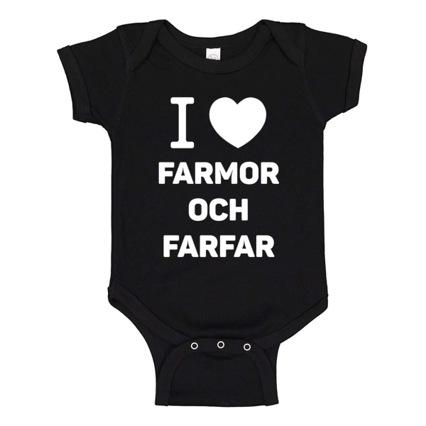 Jag Älskar Farmor och Farfar - Baby Body svart Svart - 12 månader