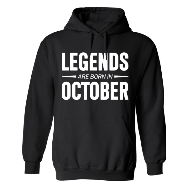 Legends Are Born In October - Hættetrøje / Sweater - UNISEX Svart - 3XL