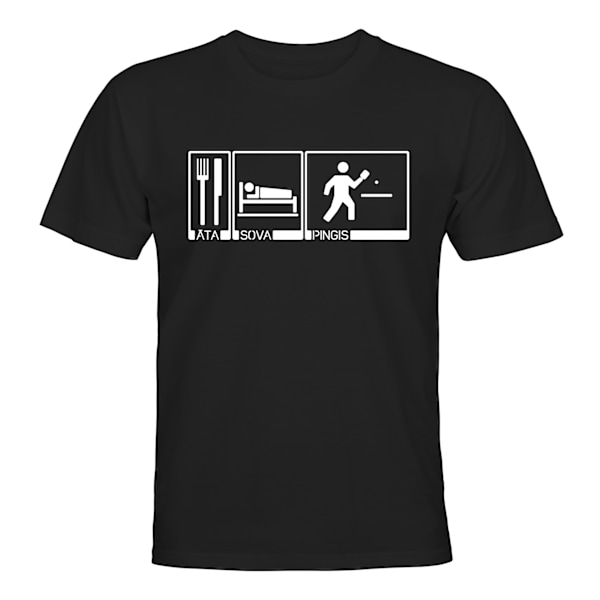 Syö Sleep Ping Pong - T-PAITA - UNISEX Svart - L