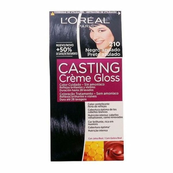 Färg utan ammoniak Casting Creme Gloss L'Oreal Make Up Casting Creme Gloss Blåsvart 180 ml