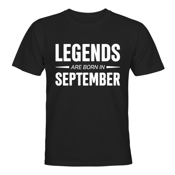Legends Are Born In September - T-SHIRT - HERRE Svart - 5XL