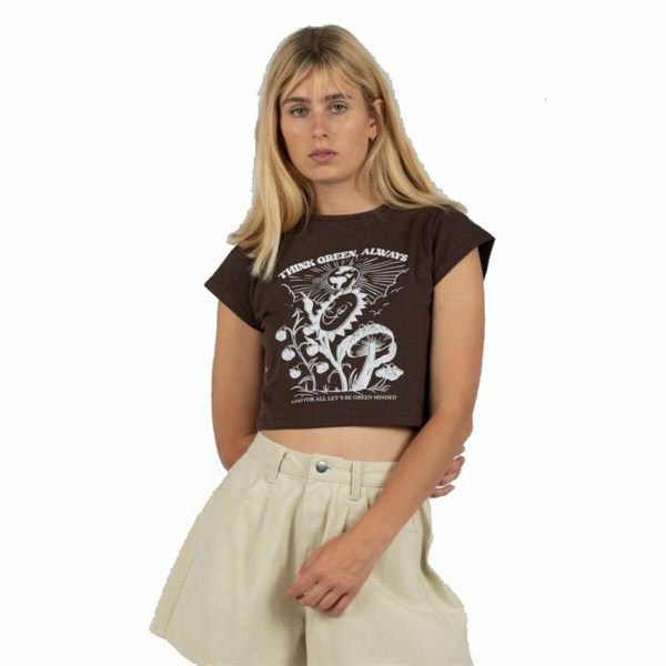 T-shirt med kortärm Dam 24COLOURS Casual Brun 38