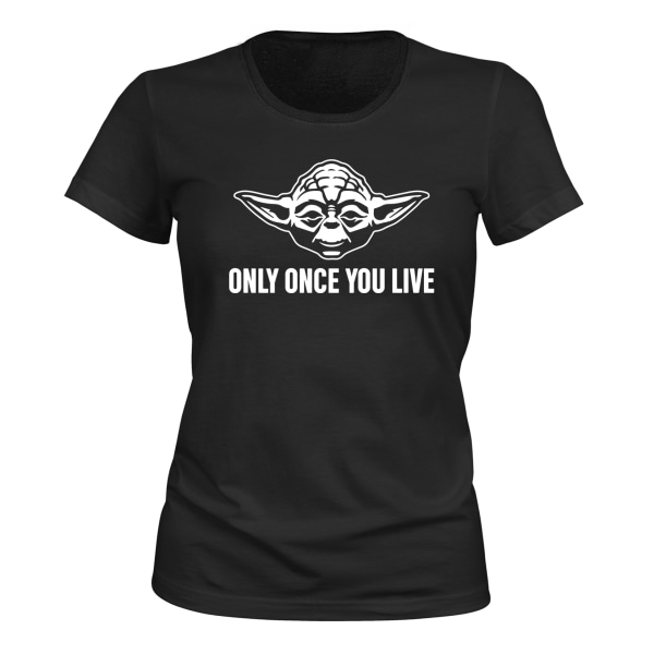 Yoda Only Once You Live - T-SHIRT - DAME sort S