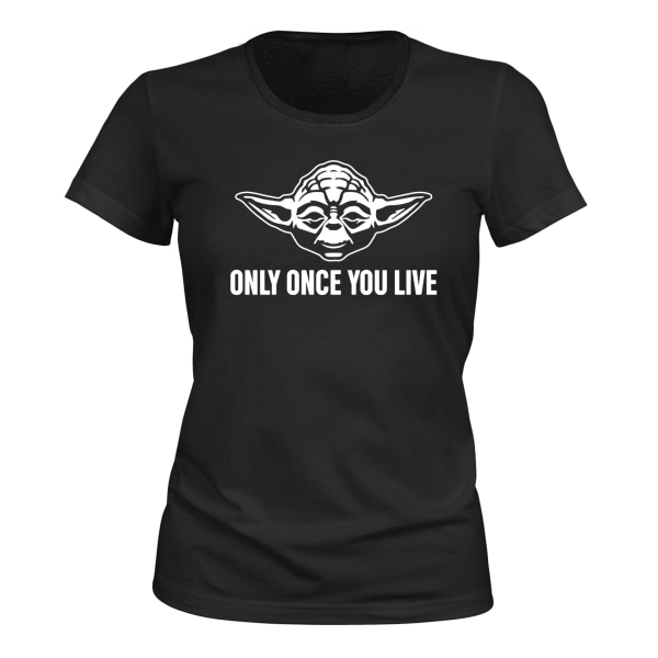 Yoda Only Once You Live - T-SHIRT - DAME sort XS