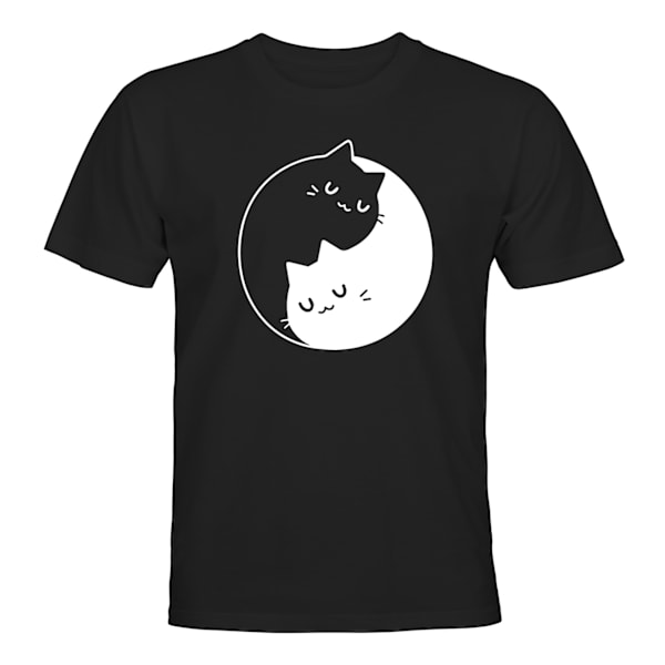 Katt Yin Yang - T-SHIRT - UNISEX Svart - M