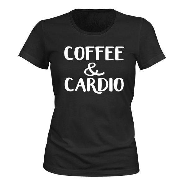 Kaffe og Cardio - T-SHIRT - DAME svart M