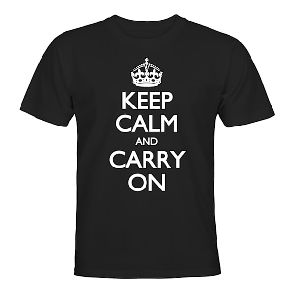 Keep Calm And Carry On - T-SHIRT - UNISEX Svart - 2XL