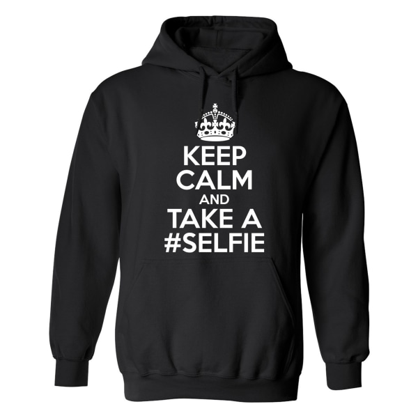 Keep Calm And Take A Selfie - Hættetrøje / Sweater - MÆND Svart - XL