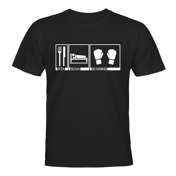 Eat Sleep Boxing - T-PAITA - MIESTEN Svart - M