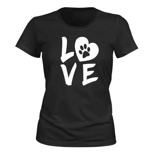 Love Dog Paw - T-SHIRT - DAME sort M