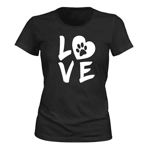 Love Dog Paw - T-SHIRT - DAME svart XL