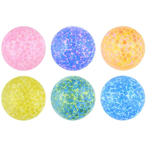 SQUEEZE STRESS BALL WITH BEADS 7CM Gul