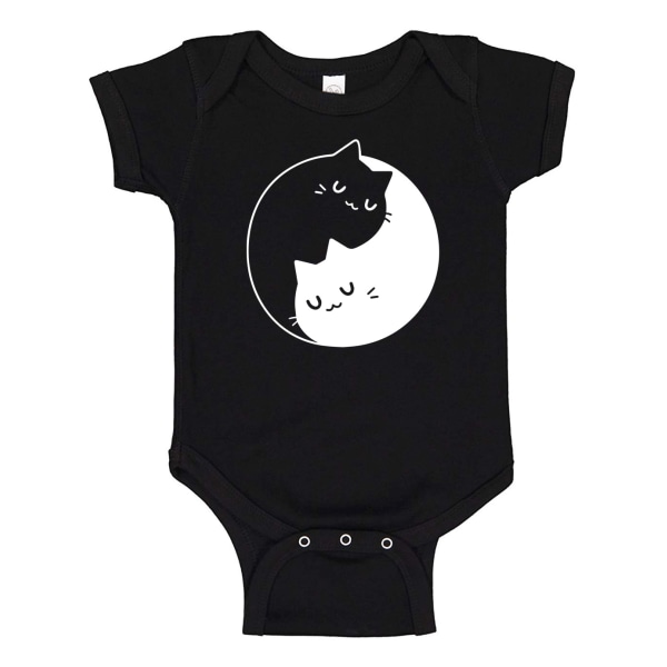 Cat Yin Yang - Babykropp svart Svart - Nyfödd