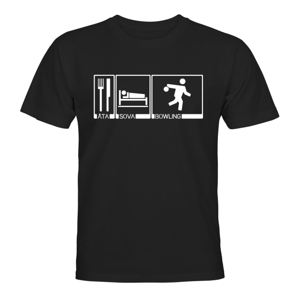 Äta Sova Bowling - T-SHIRT - UNISEX Svart - L