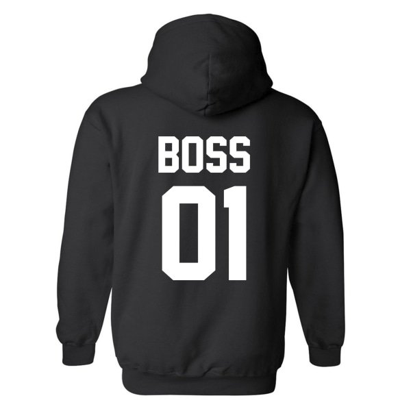Boss 01 - Hoodie / Tröja - UNISEX Svart - 4XL