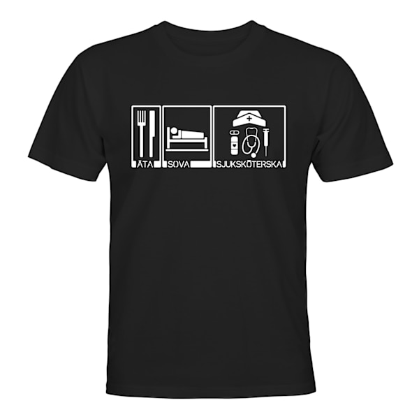 Eat Sleep Nurse - T-PAITA - UNISEX Svart - XL