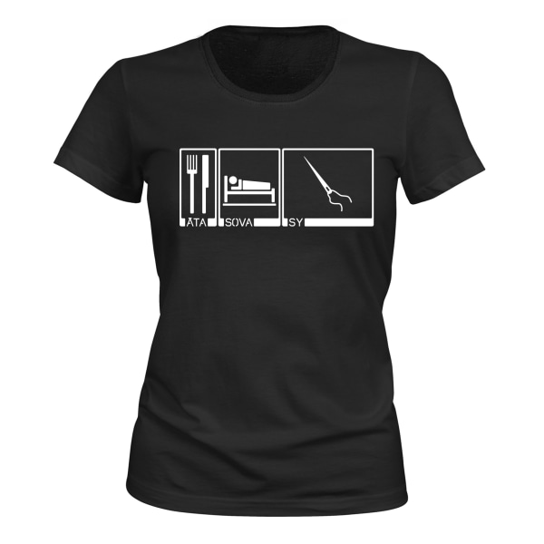 Eat Sleep Sy - T-SHIRT - DAME sort S