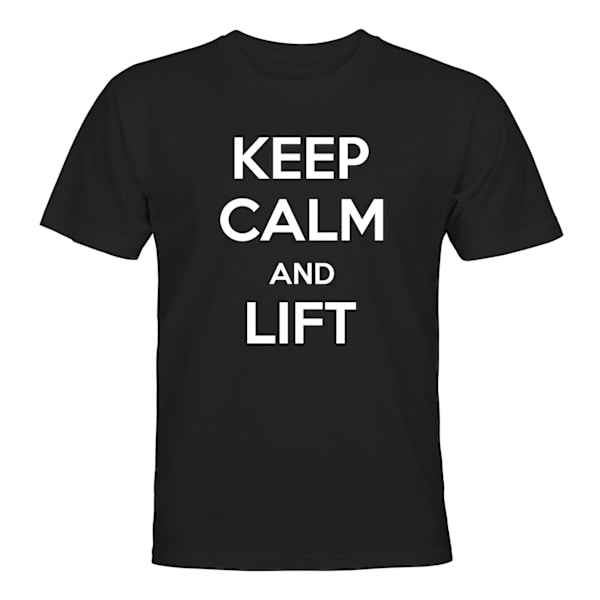 Keep Calm And Lift - T-SHIRT - HERR Svart - S