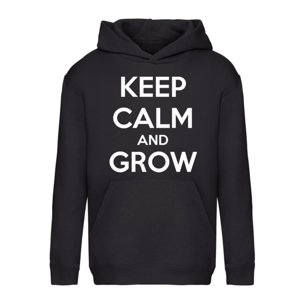 Keep Calm And Grow - Hættetrøje / Sweater - BØRN sort Svart - 128