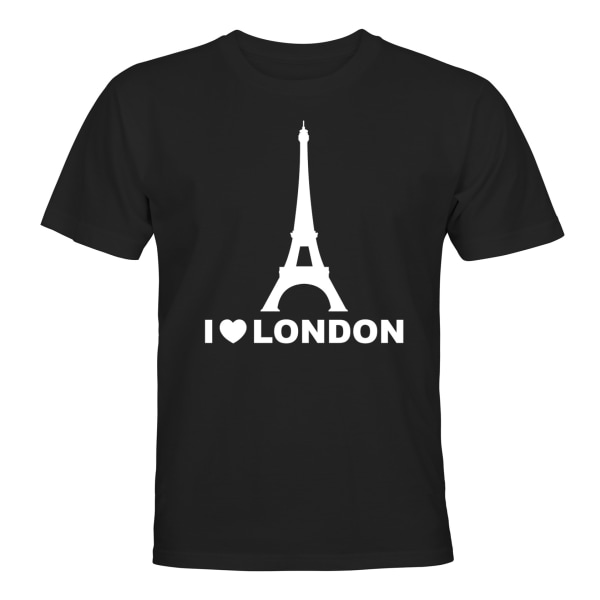 Eiffeltårnet Jeg elsker London - T-SKJORTE - UNISEX Svart - 2XL