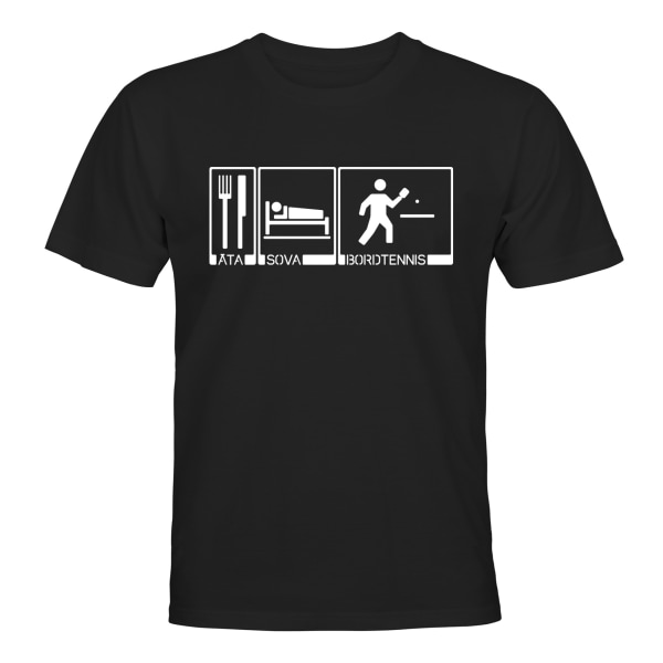 Eat Sleep Bordtennis - T-SHIRT - MÆND Svart - M