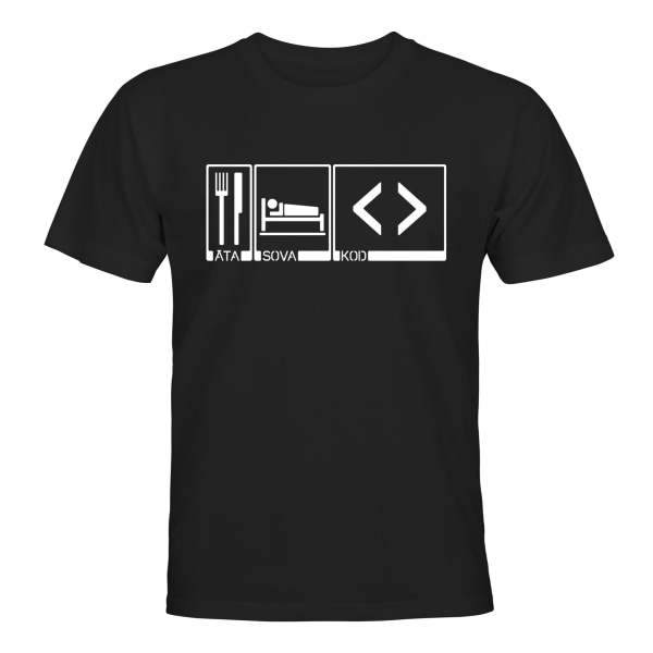 Eat Sleep code - T-SHIRT - HERRE Svart - 4XL