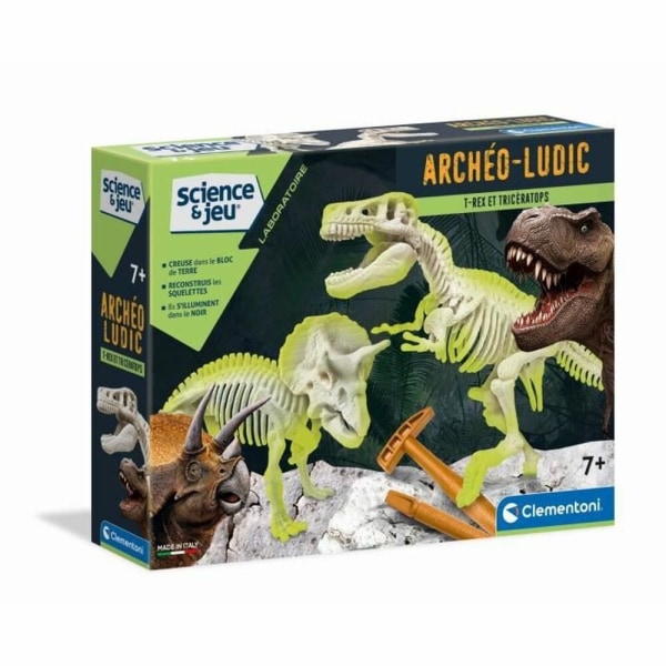 Dinosaur Clementoni Archéo Ludic - T-Rex & Triceratops fosforoiva