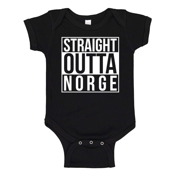 Straight Outta Norge - Baby Body svart Svart - 18 månader