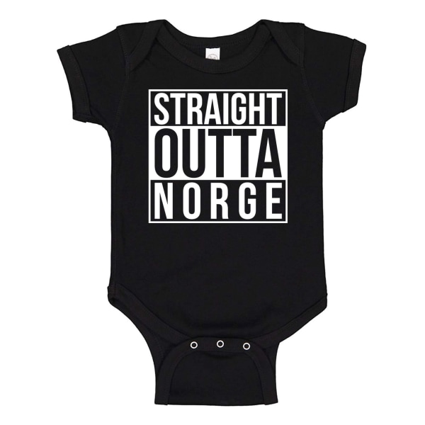 Straight Outta Norway - Baby Body svart Svart - 24 månader