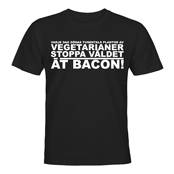 Stoppa Våldet Ät Bacon - T-SHIRT - HERR Svart - M