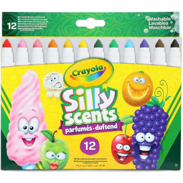 CRAYOLA 12 SILLY SCENTS BROADLINE SWEET MARKERS