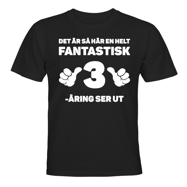 Fantastisk 3-åring Födelsedag - T-SHIRT - BARN svart Svart - 86 / 94