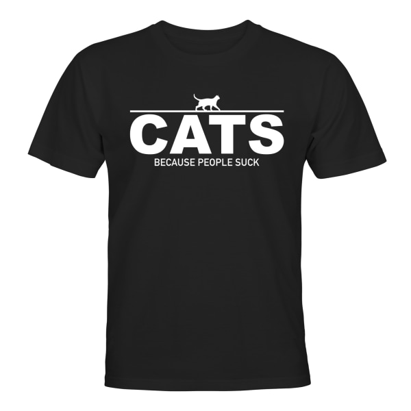 Katte fordi folk sukker - T-SHIRT - MÆND Svart - S