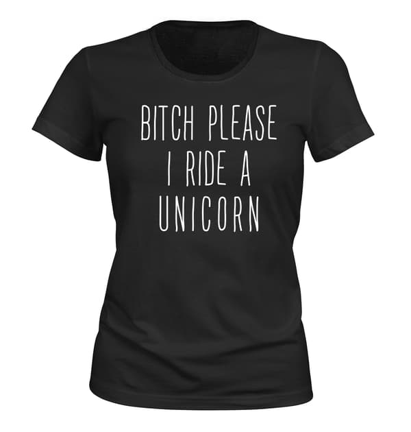 I Ride A Unicorn - T-SHIRT - DAME sort XS