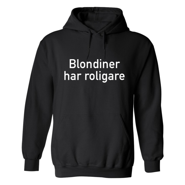 Blondiner Har Roligare - Hoodie / Tröja - DAM Svart - 3XL