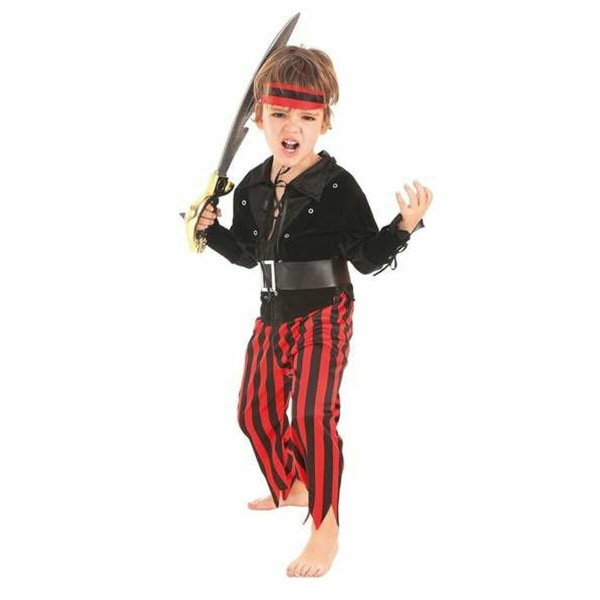 Maskeraddräkt för barn Röd Pirat (4 Delar) 7-9 år
