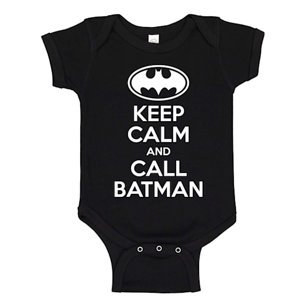 Keep Calm Call Batman - Baby Body sort Svart - 6 månader